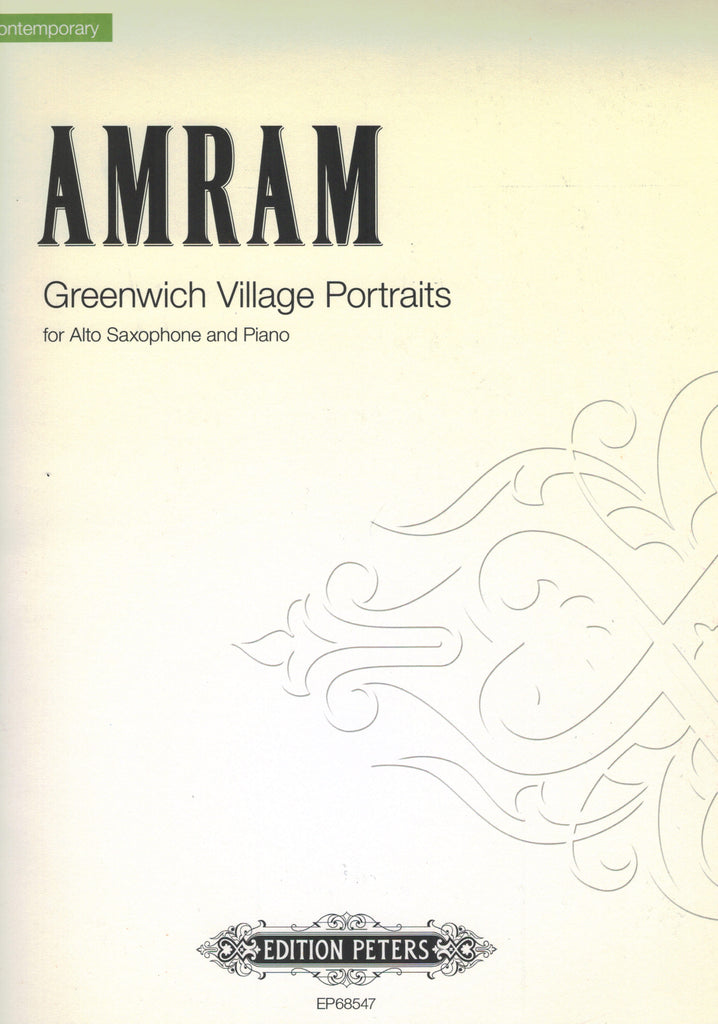 Amram - Greenwich Village Portraits - Saxophone and Piano