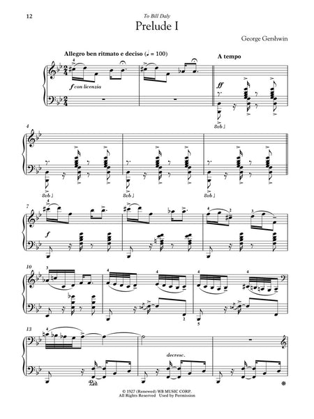 Gershwin, eds. Walters and Fox– Three Preludes – Piano
