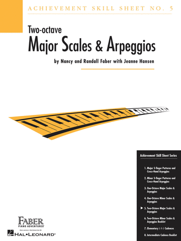 Piano Achievement Skill Sheet No. 5: Two-Octave Major Scales and Arpeggios - Piano Method