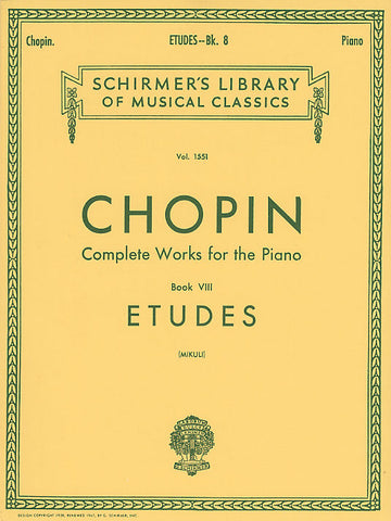 Chopin, ed. Mikuli - Complete Works for the Piano, Book 8: Etudes - Piano