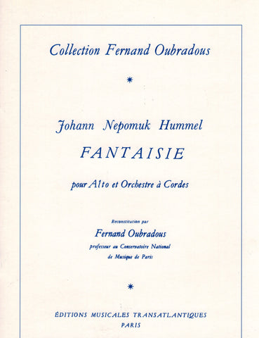 Hummel, ed. Oubradous - Fantaisie - Viola and Piano