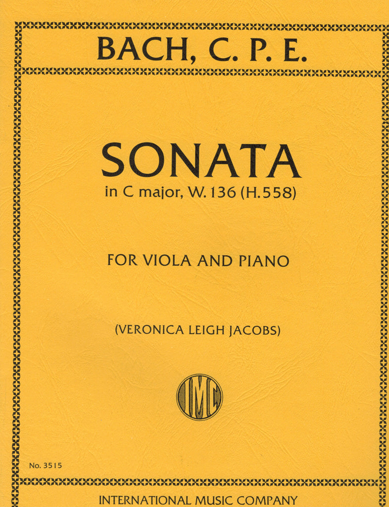 Bach, C.P.E., ed. Jacobs - Sonata in C Major, W.136 (H.558) - Viola and Piano