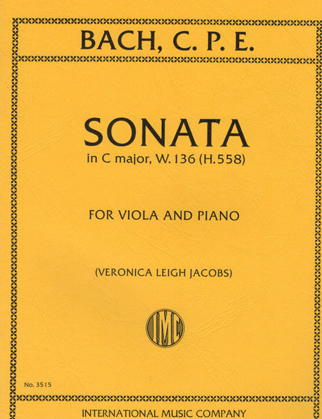 Bach, C.P.E., ed. Jacobs - Sonata in C Major, W.136 (H.558) - Viola and Piano