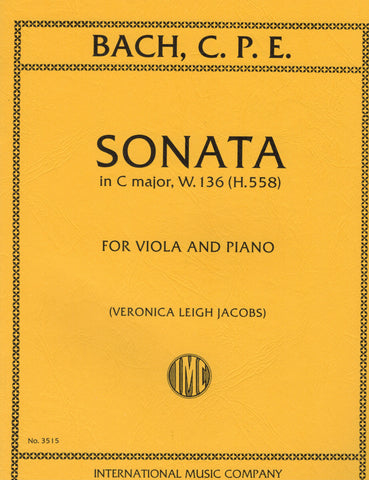 Bach, C.P.E., ed. Jacobs - Sonata in C Major, W.136 (H.558) - Viola and Piano