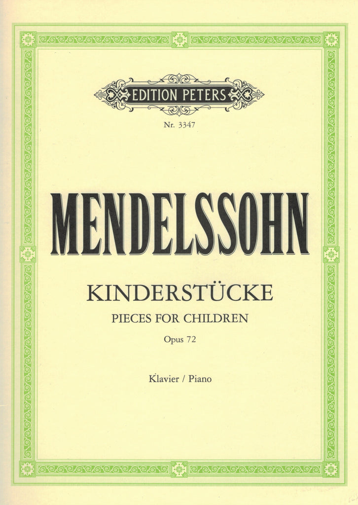 Mendelssohn, ed. Ruthardt – Pieces for Children, Op. 72 – Piano