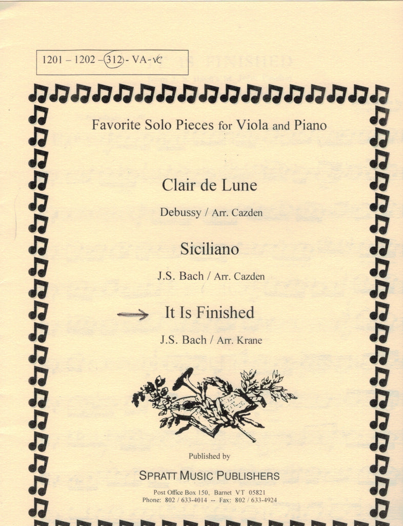 Bach, arr. Krane - It Is Finished from "St. John's Passion" - Viola (Cello) and Piano