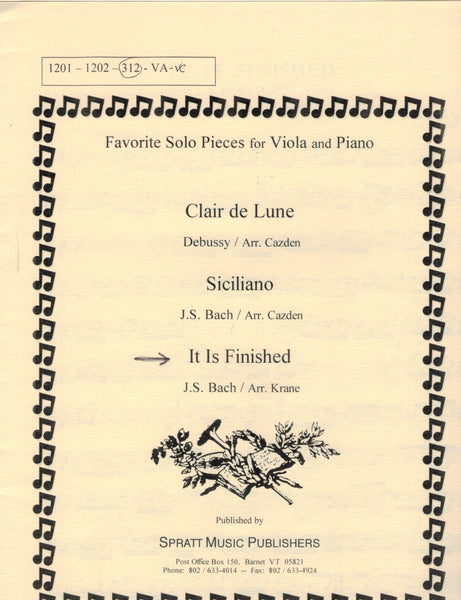 Bach, arr. Krane - It Is Finished from "St. John's Passion" - Viola (Cello) and Piano