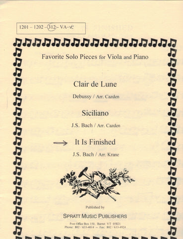 Bach, arr. Krane - It Is Finished from "St. John's Passion" - Viola (Cello) and Piano