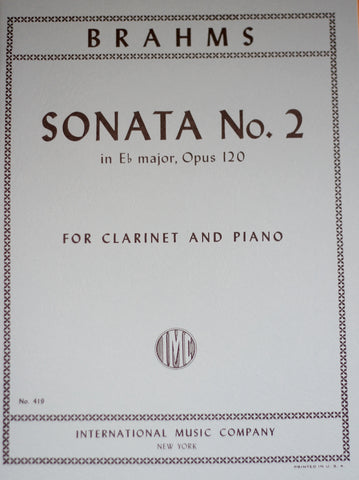Brahms - Sonata No. 2 in Eb Major, Op. 120 for Clarinet and Piano