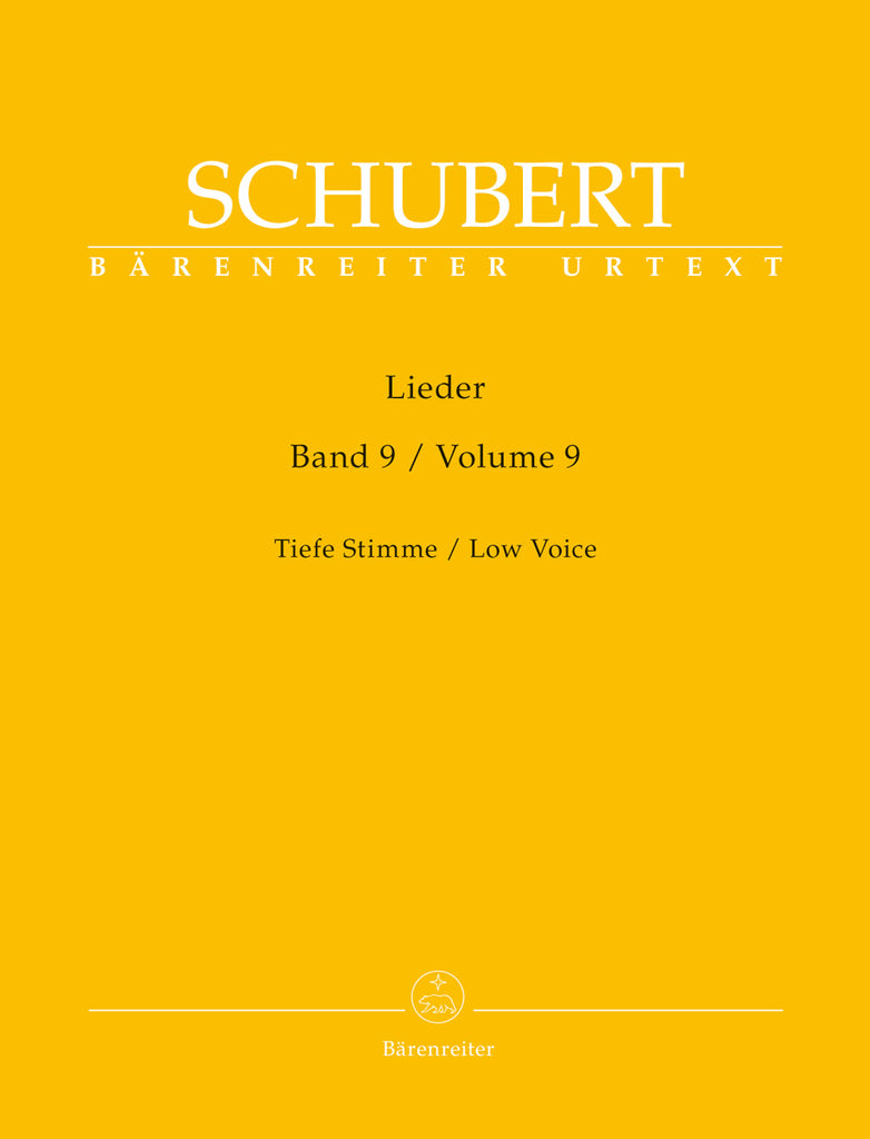 Schubert, ed. Durr – Lieder, Vol. 9 – Low Voice and Piano