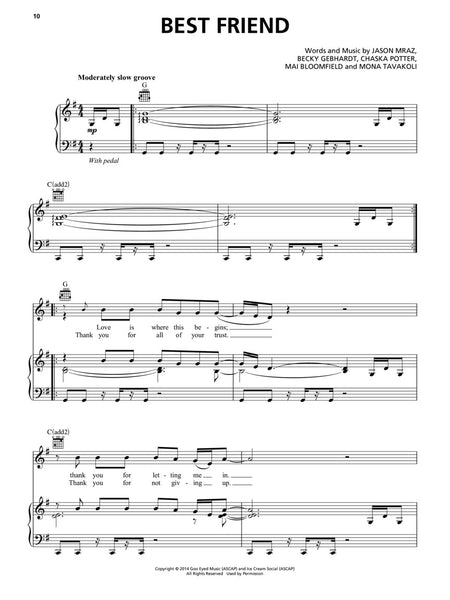 Mraz – Best of Jason Mraz – Piano, Vocal, Guitar