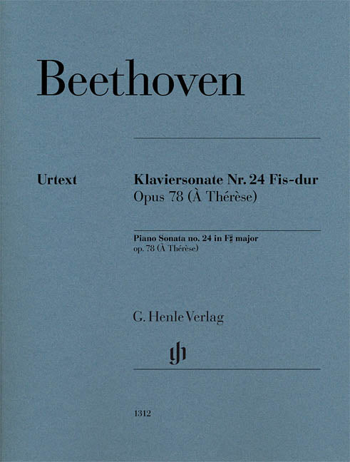 Beethoven, ed. Wallner – Piano Sonata No. 24 in F-sharp Major, Op. 78 (A Therese) – Piano