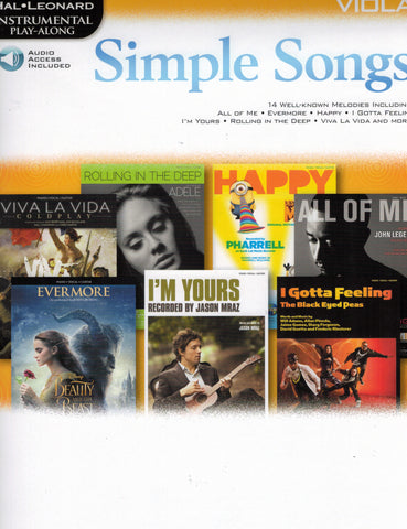 Hal Leonard Instrumental Play-Along: Simple Songs (w/audio access) - Viola