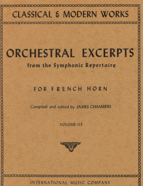 ed. Chambers - Orchestral Excerpts, Vol. 3 - Horn