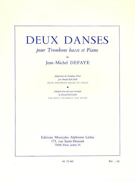 Defaye, arr. Knaub - Deux Danses - Bass Trombone and Piano