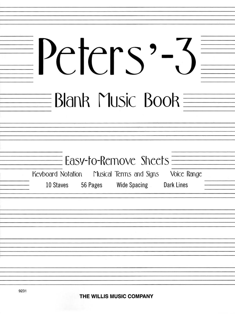 Peter's 3 Blank Music Book - Manuscript