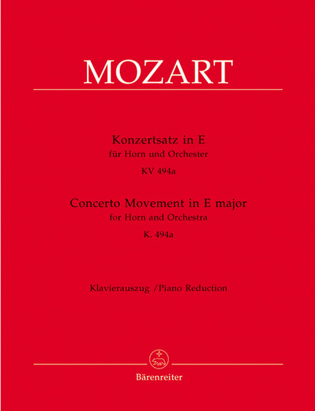 Mozart - Concerto Movement in E Major, K. 494A - Horn and Piano