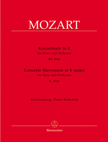 Mozart - Concerto Movement in E Major, K. 494A - Horn and Piano