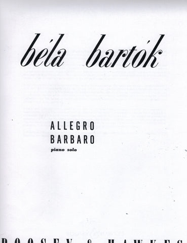 Bartok – Allegro Barbaro – Piano