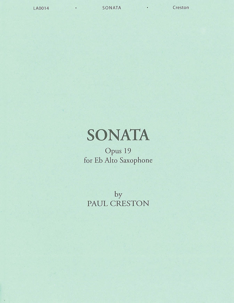 Creston - Sonata, Op. 19 - Alto Saxophone and Piano