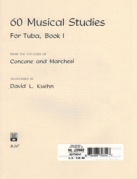 Concone and Marchesi, arr. Kuehn - 60 Musical Studies, Vol. 1 - Tuba Method