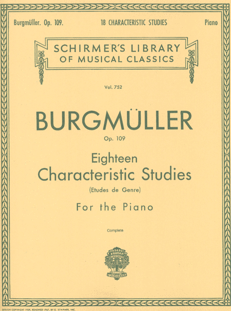 Burgmuller - 18 Characteristic Studies, Op. 109 - Piano Method