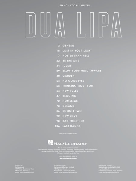 Lipa - Dua Lipa - Piano, Vocal, Guitar