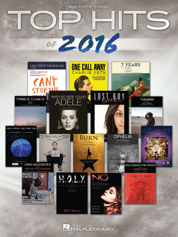 Various - Top Hits of 2016 - Big Note Piano