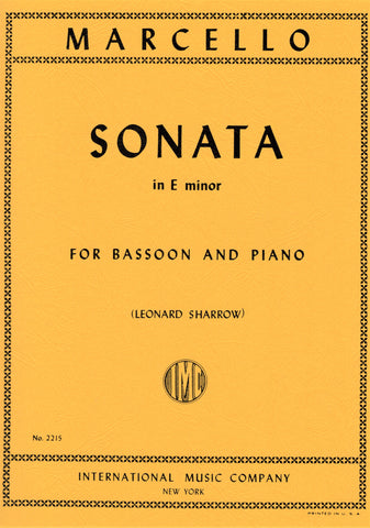 Marcello, ed. Sharrow – Sonata in E Minor – Bassoon and Piano