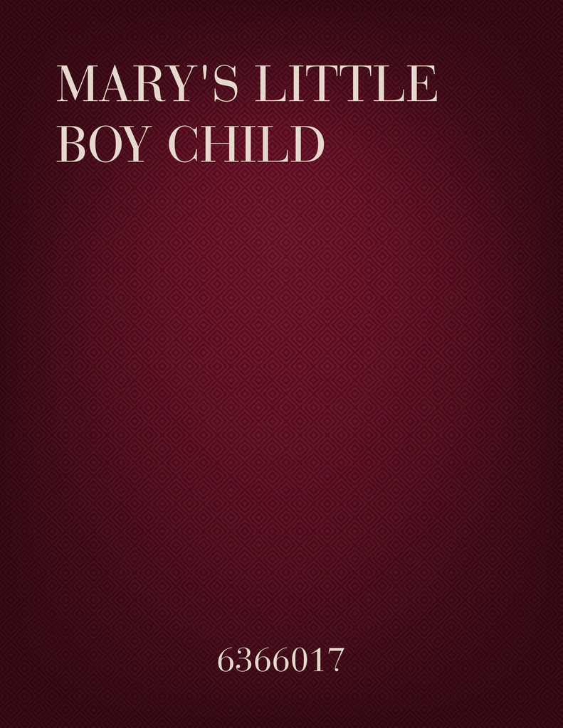 Hairston - Mary's Little Boy Child - Voice and Piano