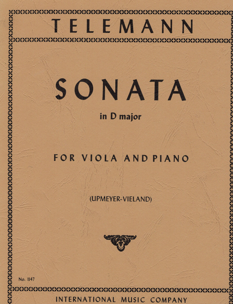Telemann, ed. Upmeyer-Vieland - Sonata in D Major - Viola and Piano