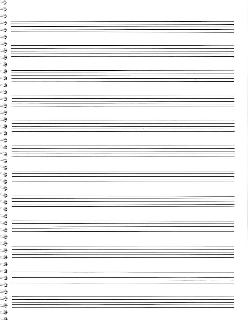 Spiral Book, 12-Stave Passantino Manuscript Paper (12 staves, 96 pages)