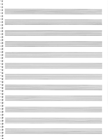 Spiral Book, 12-Stave Passantino Manuscript Paper (12 staves, 96 pages)