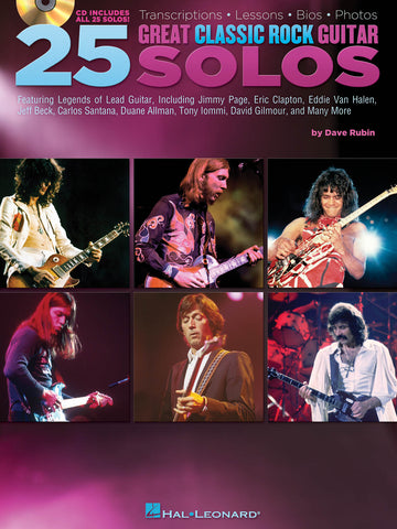 Rubin, ed. - 25 Great Classic Rock Guitar Solos (w/CD) - Guitar w/Tablature