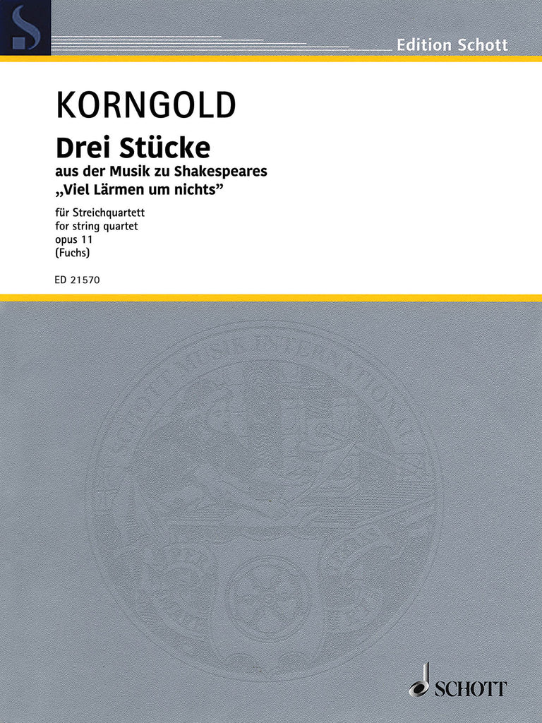 Korngold, ed. Fuchs – Drei Stucke, Op. 11 – String Quartet