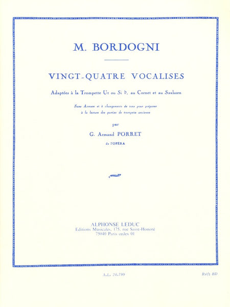 Bordogni, arr. Porret - Twenty-Four Vocalises - Trumpet Method