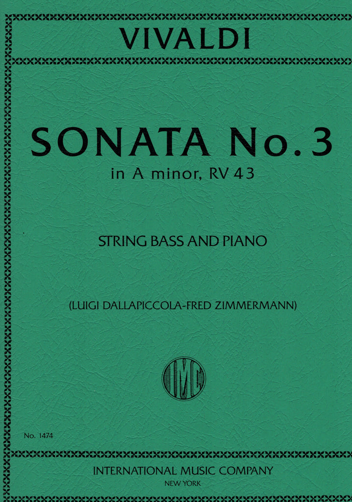 Vivaldi, eds. Dallapiccola and Zimmermann - Sonata No. 3 in A Minor, RV. 43 - Contrabass and Piano