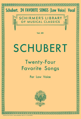 Schubert – 24 Favorite Songs – Low Voice and Piano