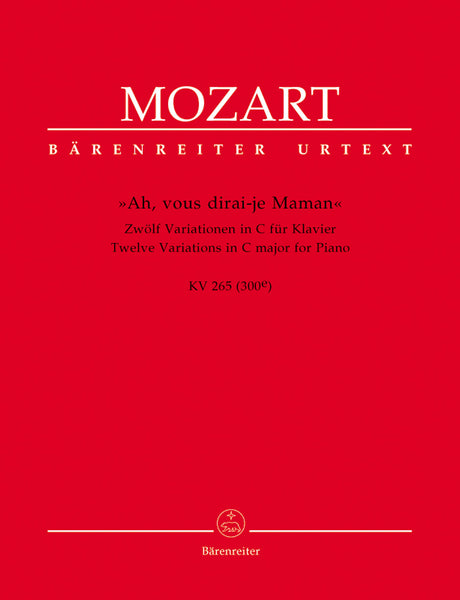 Mozart, ed. Fischer – Twelve Variations in C Major "Ah, vous dirai-je Maman", KV 265 (300e) – Piano