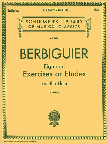 Berbiguier – Eighteen Exercises or Etudes – Flute