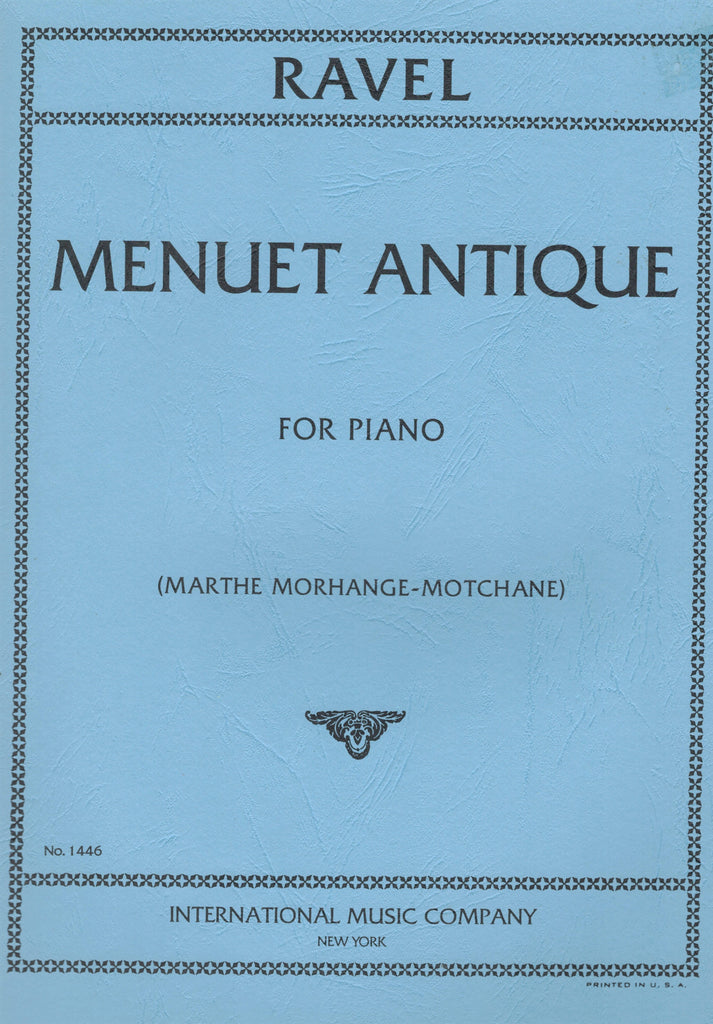 Ravel, ed. Morhange-Motchane – Menuet Antique – Piano