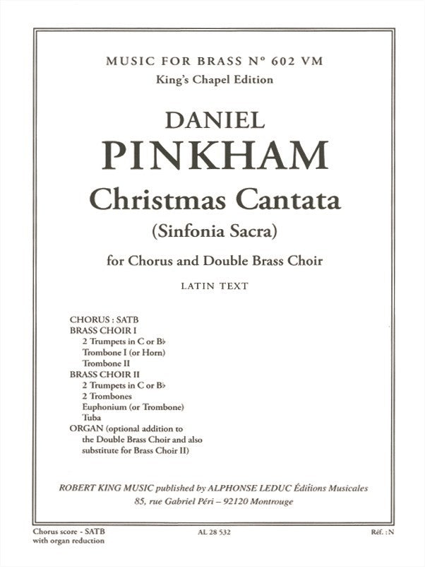 Pinkham - Christmas Cantata (Sinfonia Sacra) - SATB and Organ