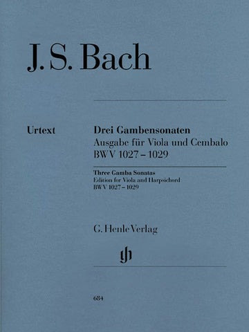 Bach, ed. Heinemann – Sonatas for Viola da Gamba and Harpsichord, BWV 1027-1029 – Viola da Gamba and Harpsichord
