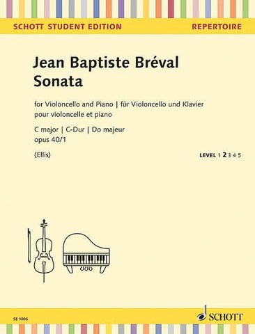 Breval, ed. Ellis - Sonata in C Major, Op. 40/1 - Easy Cello and Piano