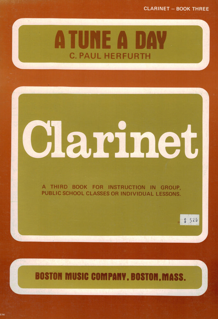 Herfurth – A Tune a Day: Clarinet, Book 3 – Clarinet Method