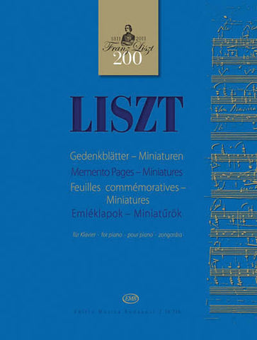 Liszt – Memento Pages: Miniatures – Piano