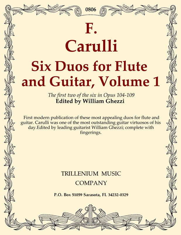 Carulli, ed. Ghezzi - Six Duos, Vol. 1: Ops. 104 and 105 - Guitar and Flute (Violin)