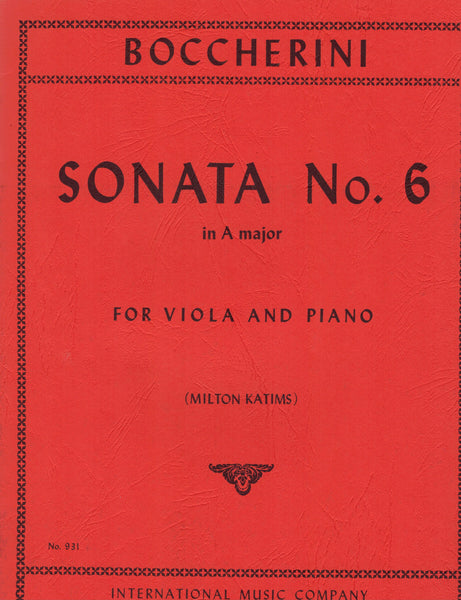 Boccherini, ed. Katims - Sonata No. 6 in A Major - Viola and Piano