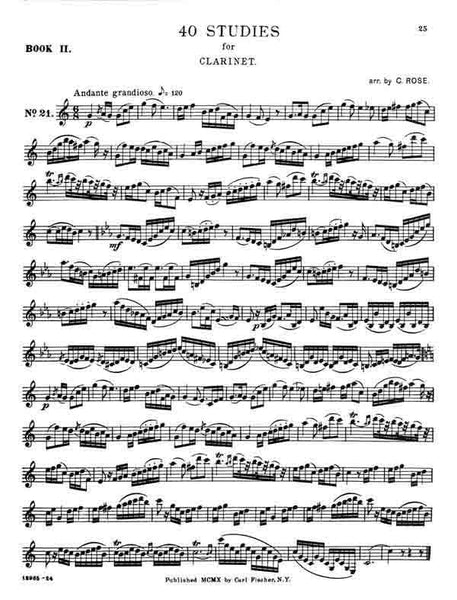 Rose – 40 Studies for Clarinet, Book 2 – Clarinet Method