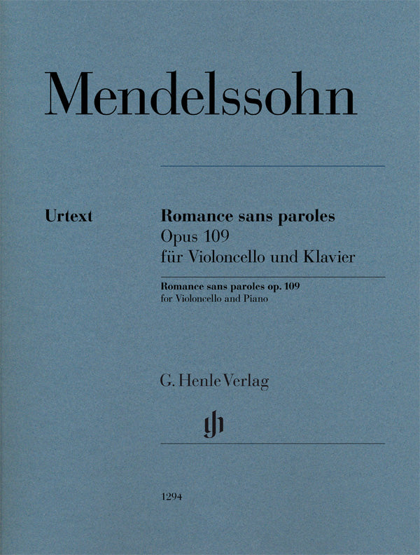 Mendelssohn - Romance Sans Paroles, Op. 109 - Cello and Piano